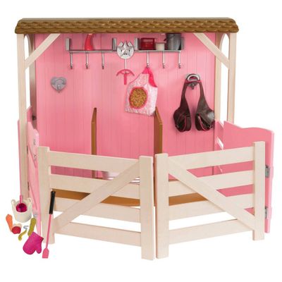 Our Generation Horse Barn Playset for 18 Dolls - Saddle Up Stables - Pink