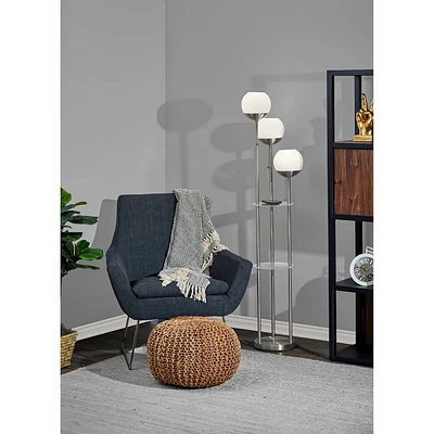 Bianca Shelf Floor Lamp Brushed Steel - Adesso: Modern Design, 3-Way Pull Chain, ETL Listed