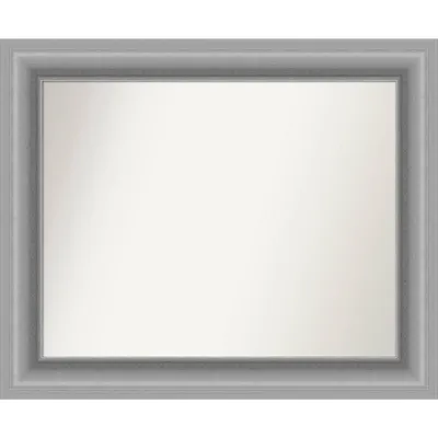 Amanti Art 34 x 28 Non-Beveled Peak Polished Nickel Bathroom Wall Mirror: Rectangle Vanity Mirror, Includes Mounting Hardware