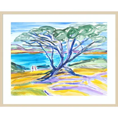 41 x 33 Cypress Tree Carmel Bay I by Richard H. Fox: Serene Botanical Print - Amanti Art