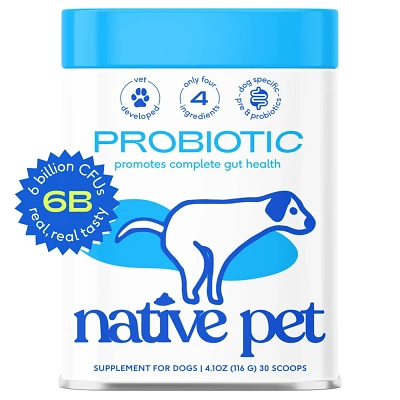 Native Pet Probiotic Supplement Powder with Bone Broth for Dogs - 4.1oz