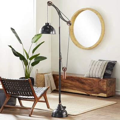 Industrial Floor Lamp Black - Olivia & May