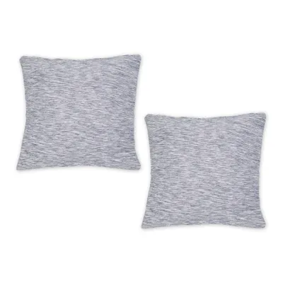 2pc 18x18 Tonal Recycled Cotton Square Throw Cover Navy/Off-White - Design Imports