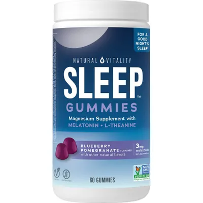 Natural Vitality CALM Sleep Gummies with Magnesium - Blueberry/Pomegranate - 60ct