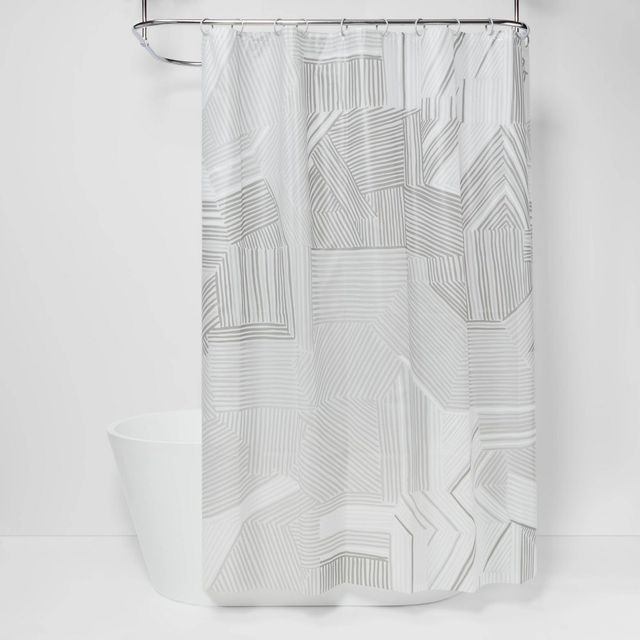 Broken Lines Shower Curtain Gray - Room Essentials