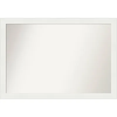 40 x 28 Non-Beveled Vanity White Narrow Wall Mirror - Amanti Art