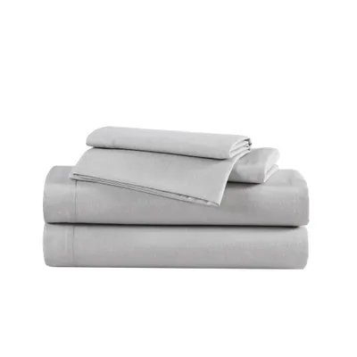 Queen Solid Flannel Sheet Set Gray - Eddie Bauer