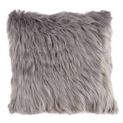 18x18 Faux Fur Throw Pillow Cover Ivory - Saro Lifestyle