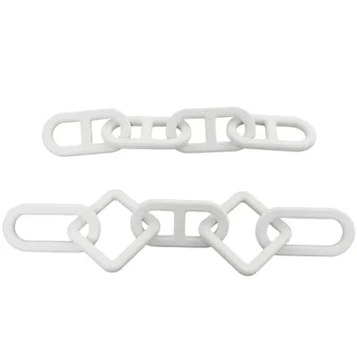 CosmoLiving by Cosmopolitan Set of 2 Wood Chain Sculpture White: Contemporary Tabletop Decorative Objects