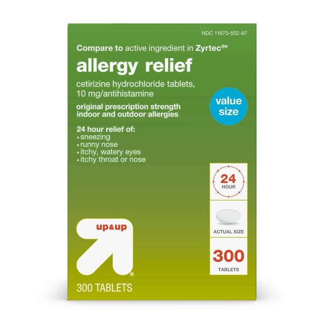 Cetirizine Hydrochloride Allergy Relief Tablets - 300ct - up & up