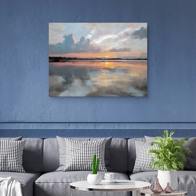 30 x 40 Soleil Du Matin by Studio Arts Unframed Wall Canvas - Masterpiece Art Gallery: Coastal Scene, Ready to Hang