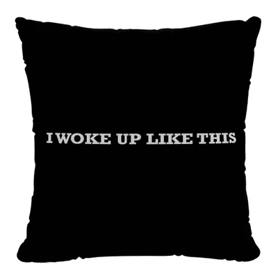 18x18 Polyester Insert in Woke Square Throw Pillow Black/White - Skyline Furniture: Cotton Cover, Indoor Decorative Cushion