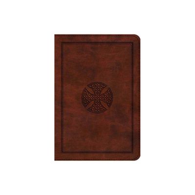 ESV Large Print Compact Bible (Trutone, Brown, Mosaic Cross Design) - (Leather Bound)