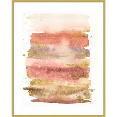 Amanti Art 33x41 Desert Blooms Abstract II by Laura Marshall Wood Framed Wall Art Print : Modern Lithograph, Vertical Orientation