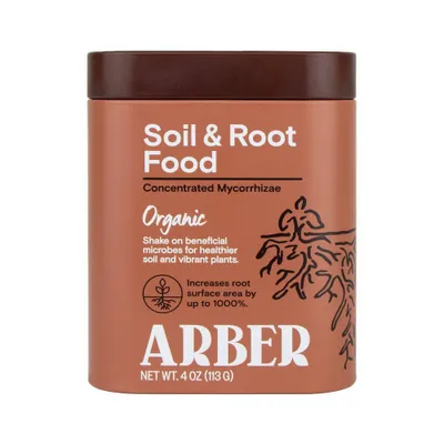 Arber Organic Soil & Root Food with Mycorrhizae 4oz: Enhances Plant Growth, Mycorrhizal Inoculant, Non-GMO