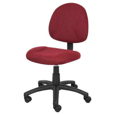 Deluxe Posture Chair y: Boss Office Products, Armless, Lumbar Support, Adjustable Height