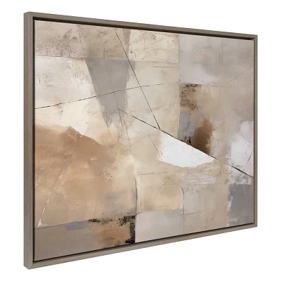 Kate & Laurel All Things Decor 31.5x41.5 Sylvie Contemporary Neutral Textured Abstract Framed Canvas by The Creative Bunch Studio Gray