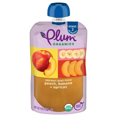 Plum Organics Baby Food Stage 2 - Peach Banana Apricot