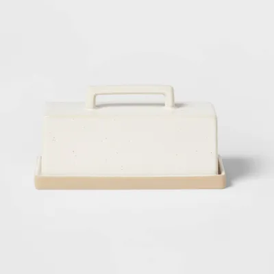 Camwood Collection Stoneware Butter Dish White - Threshold