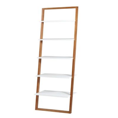 73.56 Phyliss White Metal Leaning Ladder Shelves  - Inspire Q