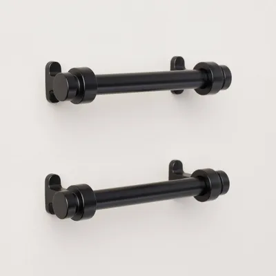 3 Vintage Cuffed Drawer Pulls Matte Black (Set of 2) - Hearth & Hand with Magnolia