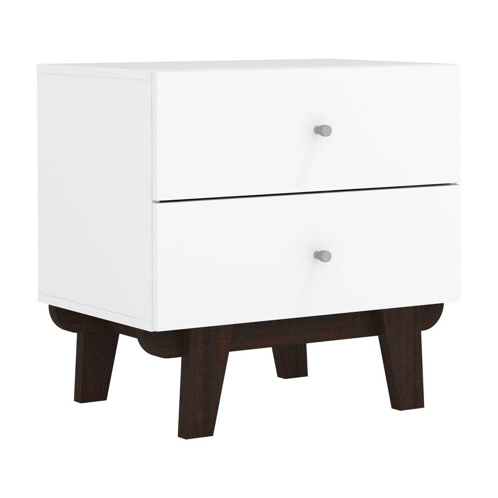 Kincaid Wood 2 Drawer Nightstand Matte : Space-Saving, Tapered Legs - Hillsdale Furniture