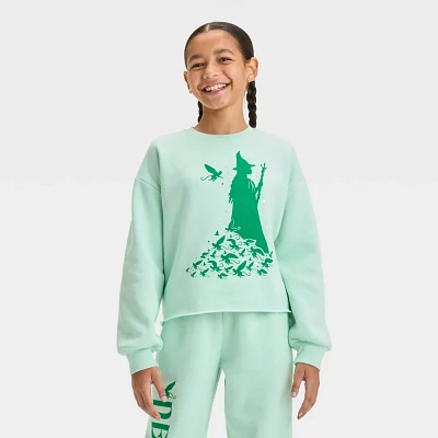 Girls Wicked Elphaba Defy Gravity Dreamy Fleece Crewneck Sweatshirt