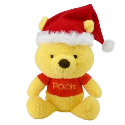 Disney Baby Winnie The Pooh Holiday Plush with Santa Hat