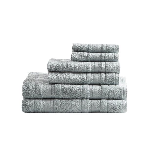 6pc Roman Super Soft Cotton Bath Towel Set : Madison Park, Lightweight Terry