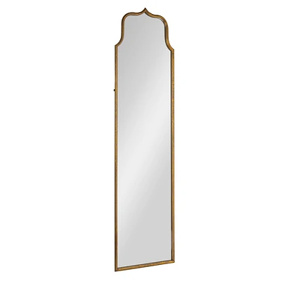 Storied Home Arched Floor Length Metal Framed Wall Mirror Antique Goldleaf: 70 Inch Rectangular Design, No Assembly Required