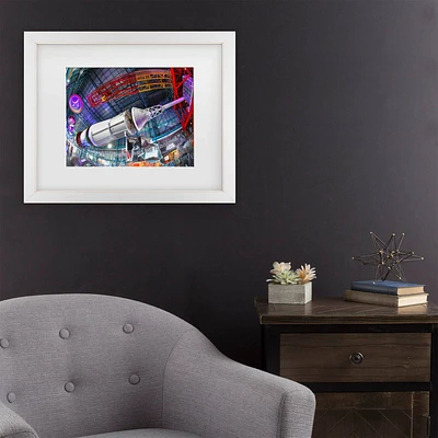 Trademark Fine Art 16x20 Mich Catanzaro Saturn Five Kennedy Space Center Matted Framed Art White