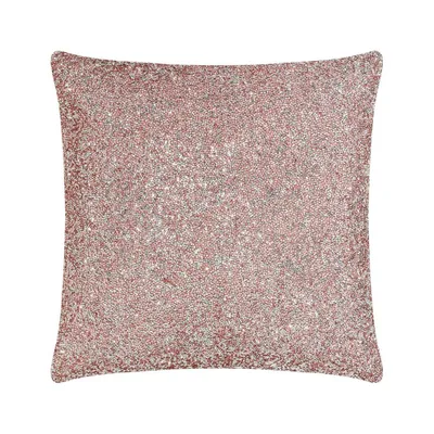 16x16 Luminous Allover Square Throw Pillow Pink - Sparkles Home: Luxury Glam Decor, Geometric Knit