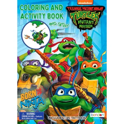 Teenage Mutant Ninja Turtles: Mutant Mayhem Coloring Book with Tattoos