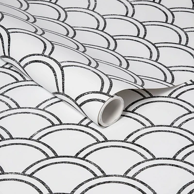 Scallops Peel & Stick Wallpaper Black/White - Opalhouse