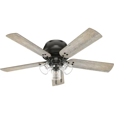 52 Shady Grove Low Profile Ceiling Fan with Pull Chain, 3-Speed WhisperWind Motor - Hunter Fan