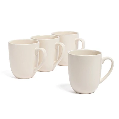 over&back Set of 4 15oz Coupe Hand-Finished Stoneware Mugs Semi-Matte : Dishwasher-Safe, & Lead-Free Drinkware