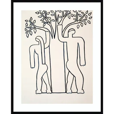 33 x 41 The Woman The Man The tree by Cristina Rodriguez: Modern Adam & Eve - Amanti Art