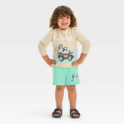 Toddler Boys Bluey Bingo and Muffin Pullover and Shorts Set