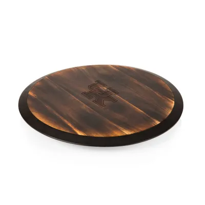 NCAA Kentucky Wildcats Fire Acacia Wood Lazy Susan Serving Tray