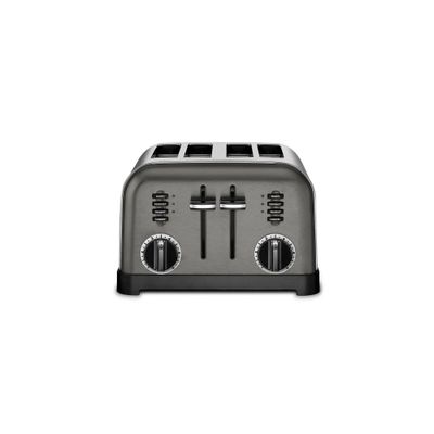 Cuisinart 4-Slice Classic Toaster - Black Stainless Steel - CPT-180BKSP1: Reheat, Defrost, Bagel, 1800W, 3-Year Warranty