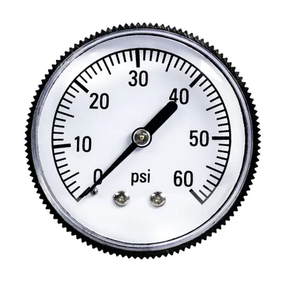 Poolmaster Pressure Gauge for Swimming Pool or Spa Filter with 1/4 Back-Mount Thread