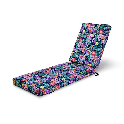 Vera Bradley 26x48 Happy Blooms Outdoor Patio Chaise Lounge Cushion: Water-Resistant, Zipper Closure, Foam Fill