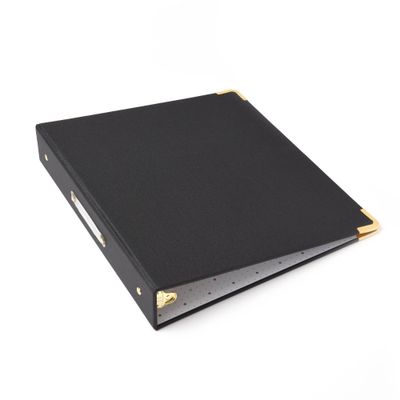 1.5 Signature Round Ring Binder Bookcloth Onyx - russell+hazel: Linen, 1.5 Inch, Black, Hard Cover, 275 Sheet Capacity