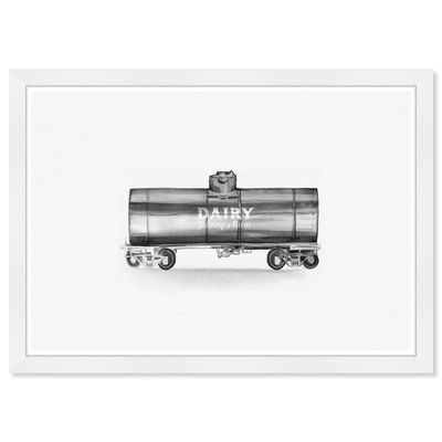 21 x 15 Dairy Train Transportation Framed Art Print - Wynwood Studio: Modern Decor, High Definition Ink, Plastic Frame, Wall Mount