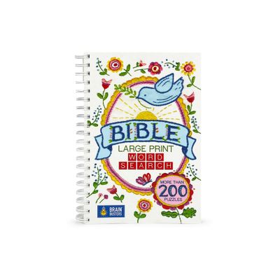 Bible Large Print Word Search - (Brain Busters) by Parragon Books (Spiral Bound)