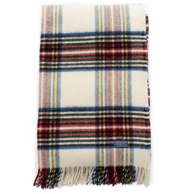 50x72 Holiday Plaid Throw Blanket Natural - Faribault Woolen Mill