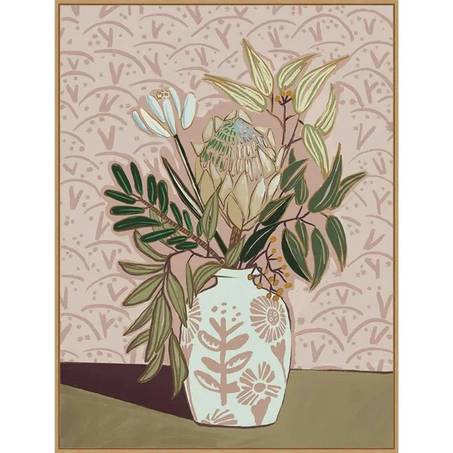Kate  Laurel All Things Decor 18 x 24 Sylvie Mid Century Modern Protea  Framed Canvas by Rachel Lee of My Dream Wall Natural Kate  Laurel All  Things Decor Connecticut Post Mall