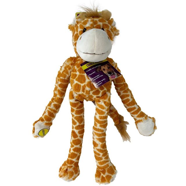 Multipet Swingin Safari Giraffe Plush Dog Toy - Tan - L - 19