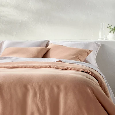 Full/Queen Linen Duvet Set Light Adobe Clay - Casaluna