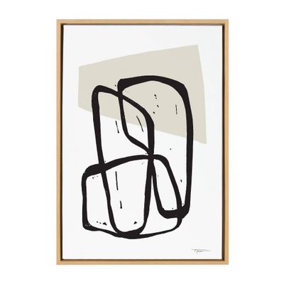 23 x 33 Sylvie Entangled Neutral Framed Wall Canvas by Statement Goods  - Kate & Laurel All Things Decor: Modern Abstract Art